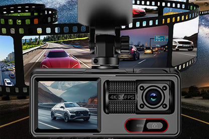3 Channel Dash Cam Front And Rear With 32GB Card Built In WiFi Reversing Camera