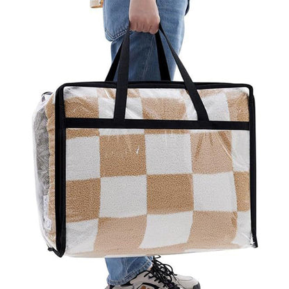 3Pcs 60L Clear Clothes Storage Bags Foldable Moving Bags with Zipper for Bedding Duvet Blanket