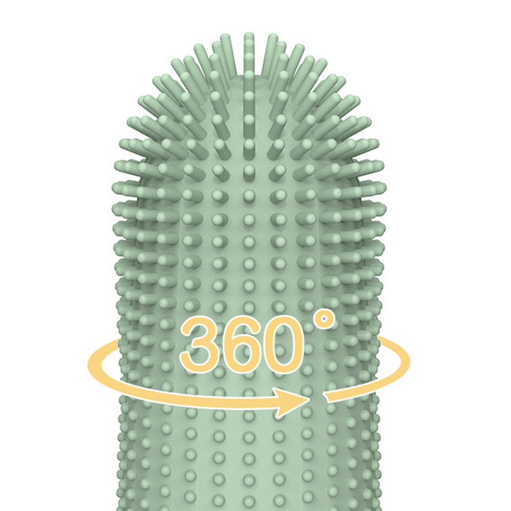 Silicone Pet Finger Toothbrush ¨C Daily Teeth Cleaning for Cats and Dogs Green