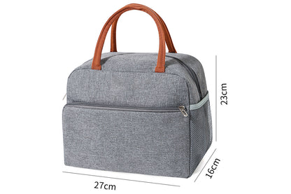Lunch Bag Oxford Insulated Thermal Cool Food Storage Bag Tote Box Lunch Tote-Gray