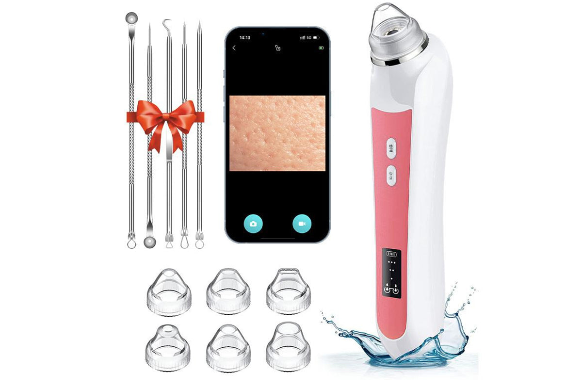 Blackhead Remover Tools with 6 Replacement Suction Heads Men and Women Pore Vacuum