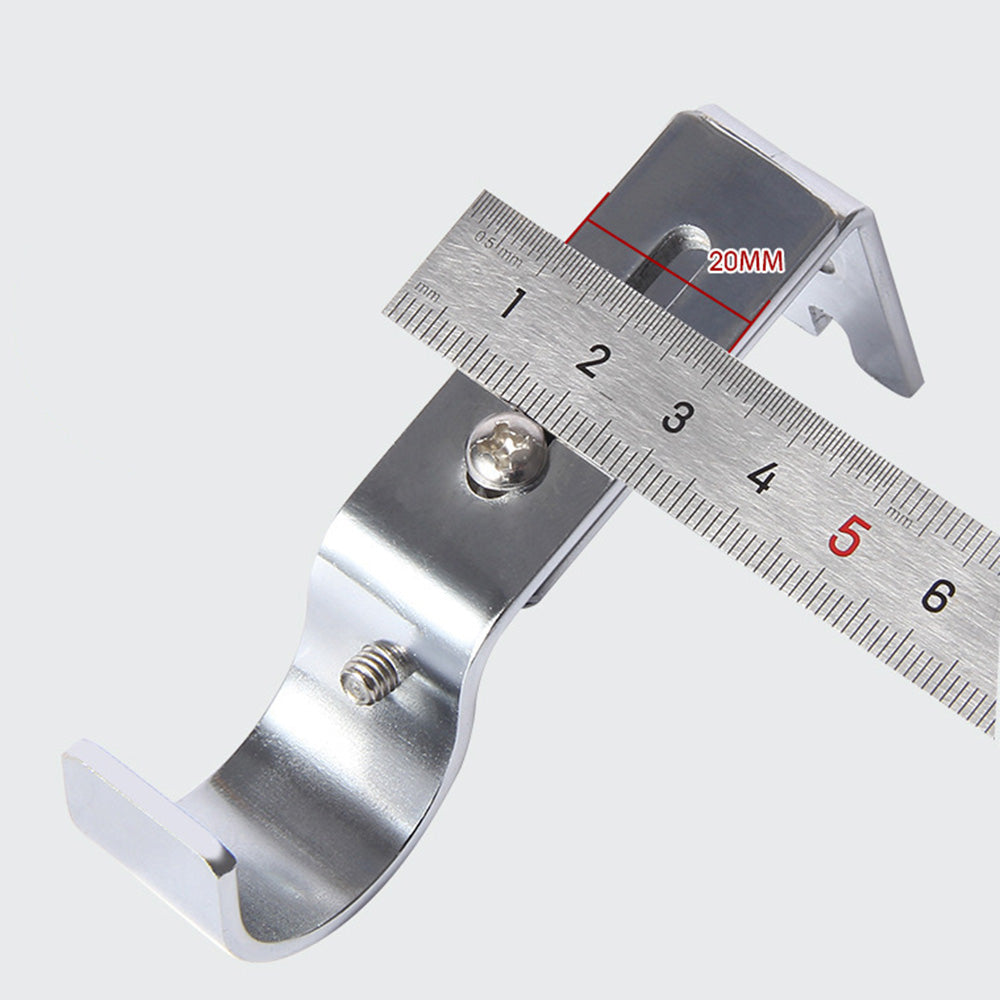 2PCS Adjustable Curtain Rod Brackets ââ‚?Wall Mount Holders for Drapes Sliver