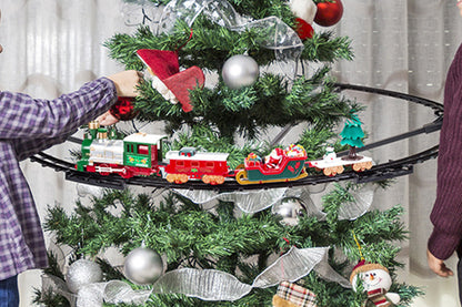 Hanging Christmas Train Toy Set with Lights Music and Track for Little Ones