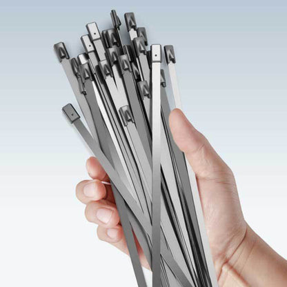 100 Piece 304 Stainless Steel Self-Locking Cable Ties 0.46 cm Wide 15cm