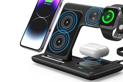 3-in-1 Fast Wireless Charger Stand Charging Station for iPhone Watch AirPods