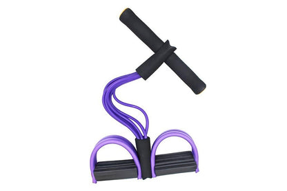 6 Tube Foot Pedal Resistance Band Ankle Puller Fitness Rope Purple