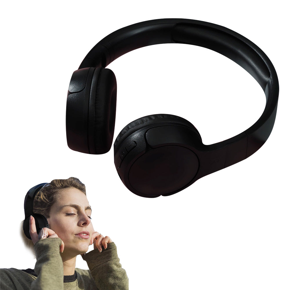 Rechargeable Bluetooth Wireless Headphones On-Ear Stereo Headset Black