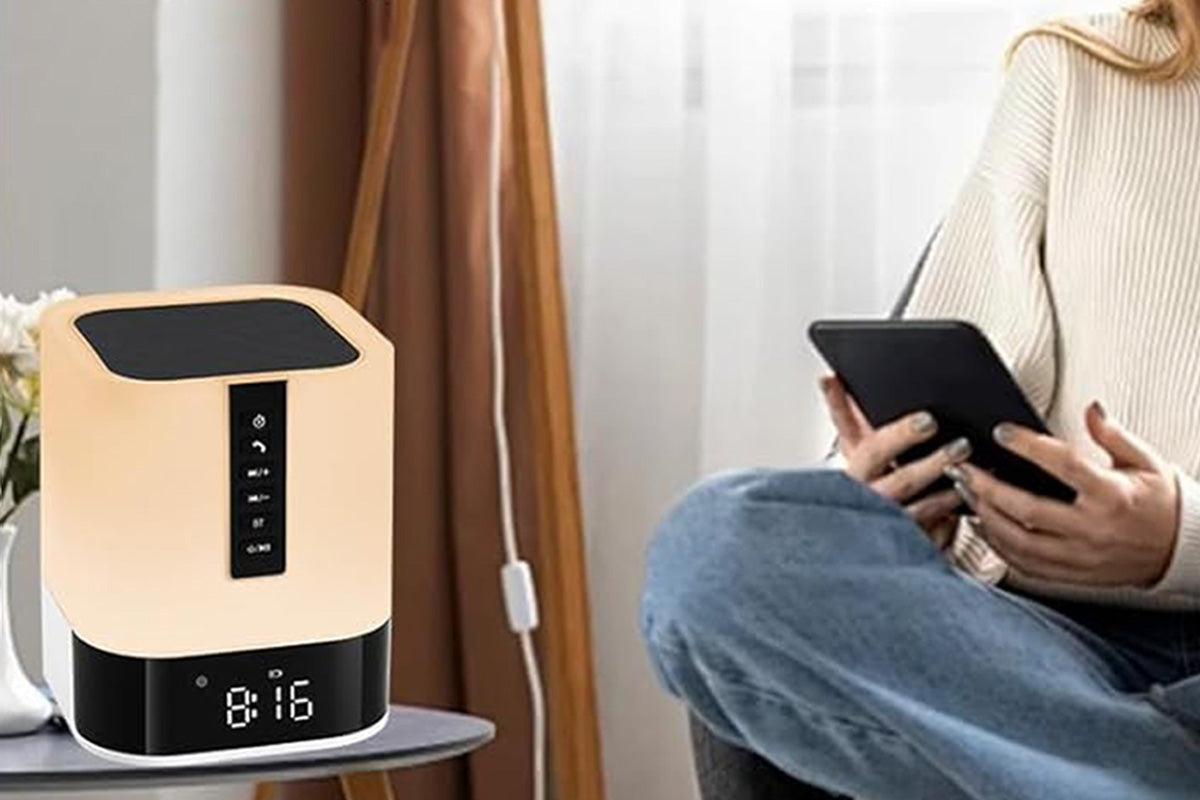Bluetooth Speaker Touch Night Light LED RGB Alarm Clock Dimmable Lamp Speaker