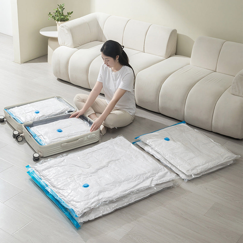 5 Pack Vacuum Storage Bags with Hand Pump Space Saver Compression for Home Use