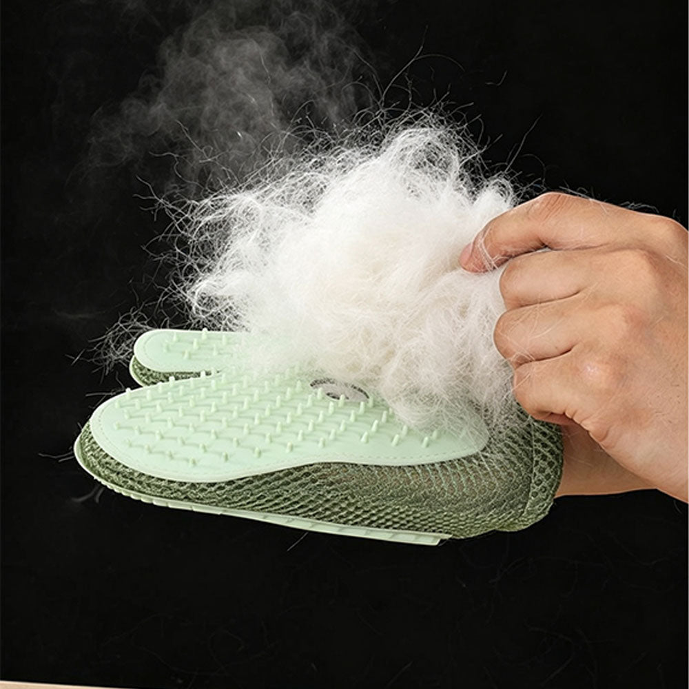 USB Spray Pet Grooming Glove for Cats Dogs - Light Green