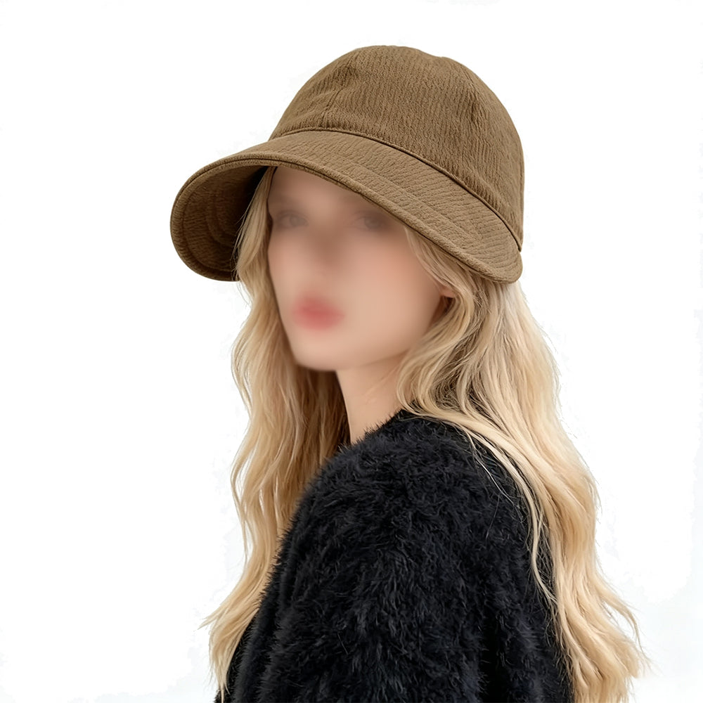 2 Pack Waffle Bucket Hats and Visor Caps - Brown