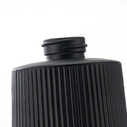 2 Ribbed Glass Soap Dispenser Bottles 350ml for Bathroom Kitchen - Black