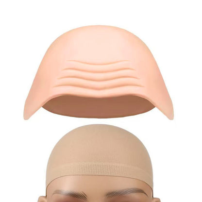 Wrinkled Bald Wig Cap with Short Ears and Wig Net for Cosplay Halloween