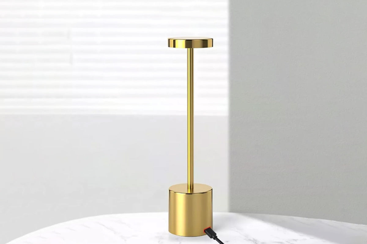 2Pcs Cordless Table Lamp Portable Touch Sensor LED Desk Lamp Beside Night Light-Golden