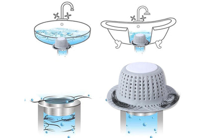 2Pcs Bathtub Drain Hair Catcher Silicone Shower Hair Catcher for Pop Up and Regular Drains
