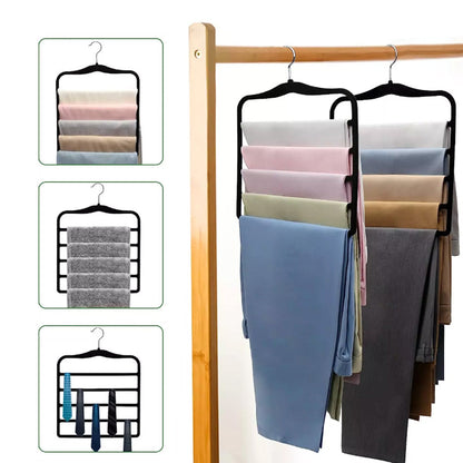 3Pcs 5-Tier Closet Organizers Space-Saving Hangers for Pants Scarf Storage