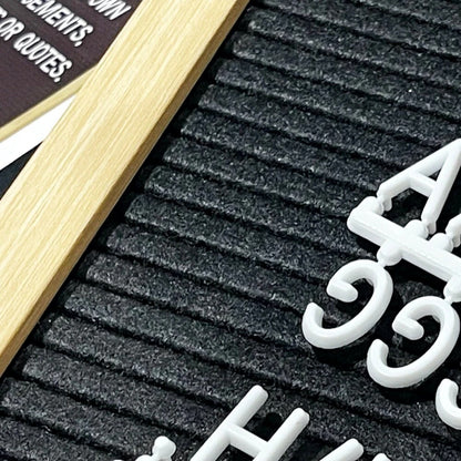 30x40 cm Felt Letter Board with Letters Numbers and Stand-Black