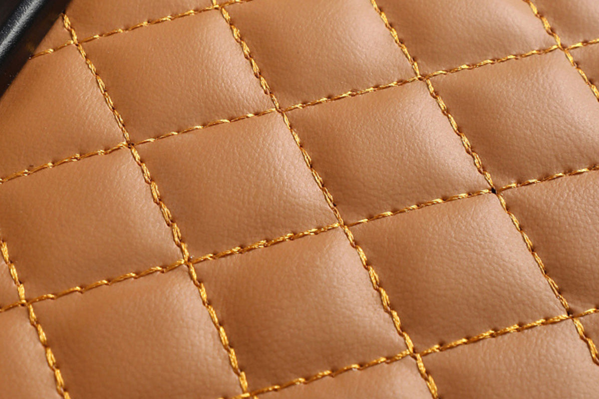 Car Armrest Cushion Organizer with Cup Holder Center Console Booster Pad-Brown