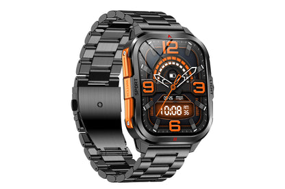 2.01inch Smartwatches with 100 Sports Modes Bluetooth Call Music Control for iPhone -Black metal strap