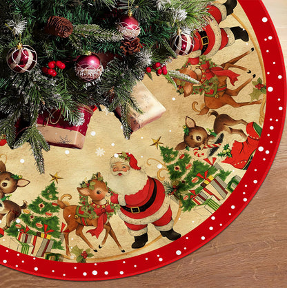 Christmas Tree Skirt Base Cover 120cm 150cm with Red Ties
