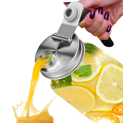 Stainless Steel Mason Jar Lid Handle Pour Spout Replacement Cap - 86mm