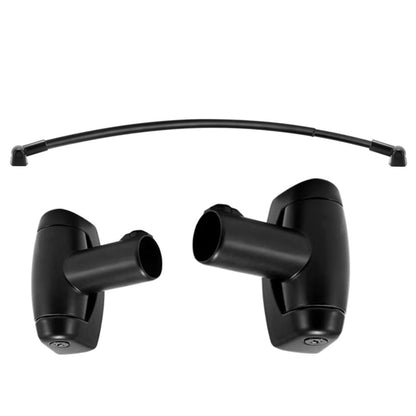 Curved Stainless Steel Shower Curtain Rod for Bathroom and Bathtub Black