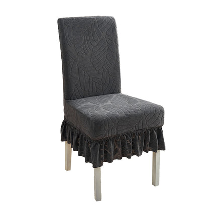 2Pcs Ruffled Skirt Stool Slipcover Stretch Spandex Chair Protectors Short Kitchen Chair Seat Cover -Grey