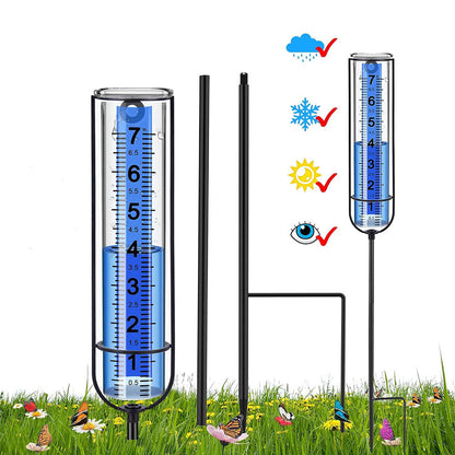 Rain Gauge Adjustable Rain Measuring Tool Freeze Proof for Garden Farm