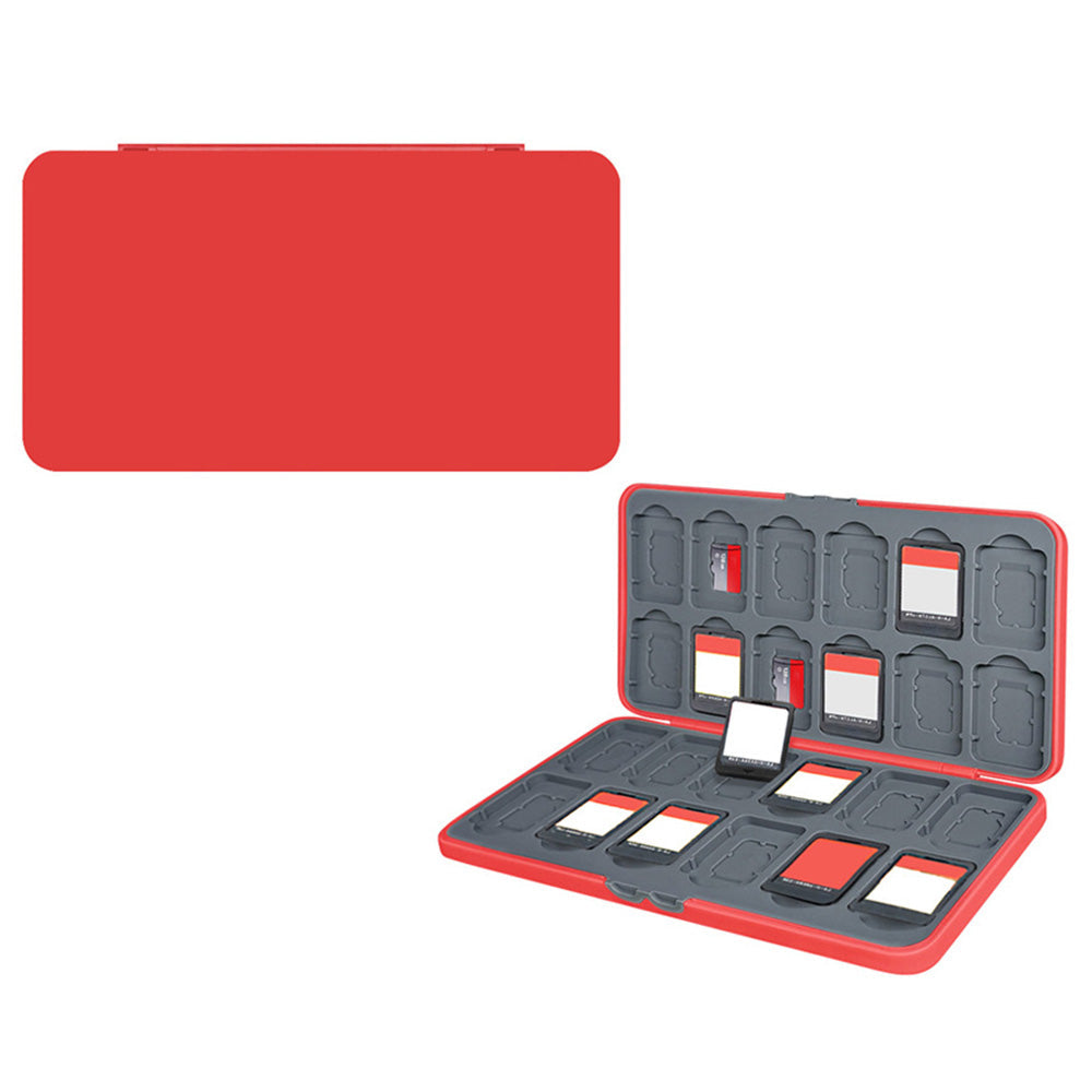 24-in-1 Game Card Storage Case Snap-Closure Protection Box for Nintendo Switch Lite / OLED Red