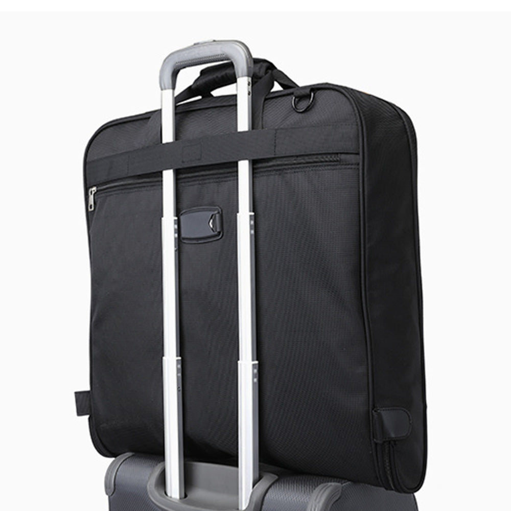 Foldable Garment Bag with Hanger and Shoulder Strap - Black