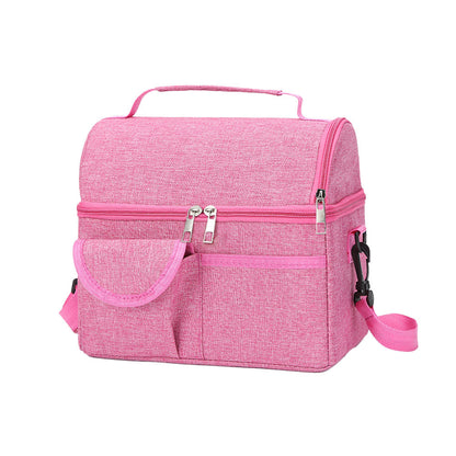 Insulated Lunch Bag Lunch Tote Lunch Box Baby Milk Carrying Bag for Work Picnic Hiking Pink