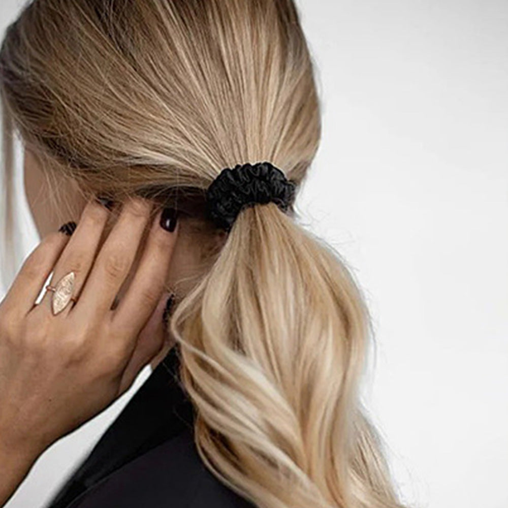 4 Piece 19 Momme Mulberry Silk Scrunchies Elastic Hair Ties