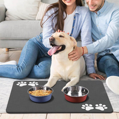 Pet Quick Dry Food Mat Absorbent Dog Feeding Mat for Food and Water Style 2