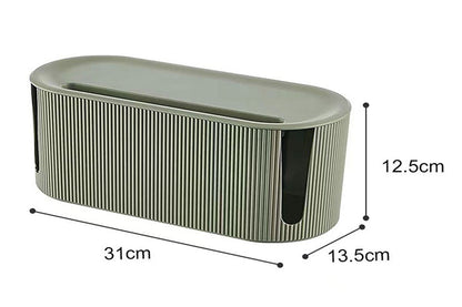 2Pcs Cable Storage Box Wire Management Case Power Plug Socket Organizer Box-Green