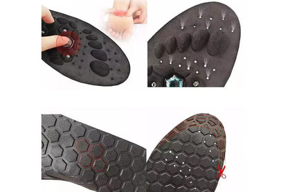 1 Pair of Acupressure Insoles  Massage Orthopedic Insoles for Women Men Shoe-pad Foot Therapy-Black