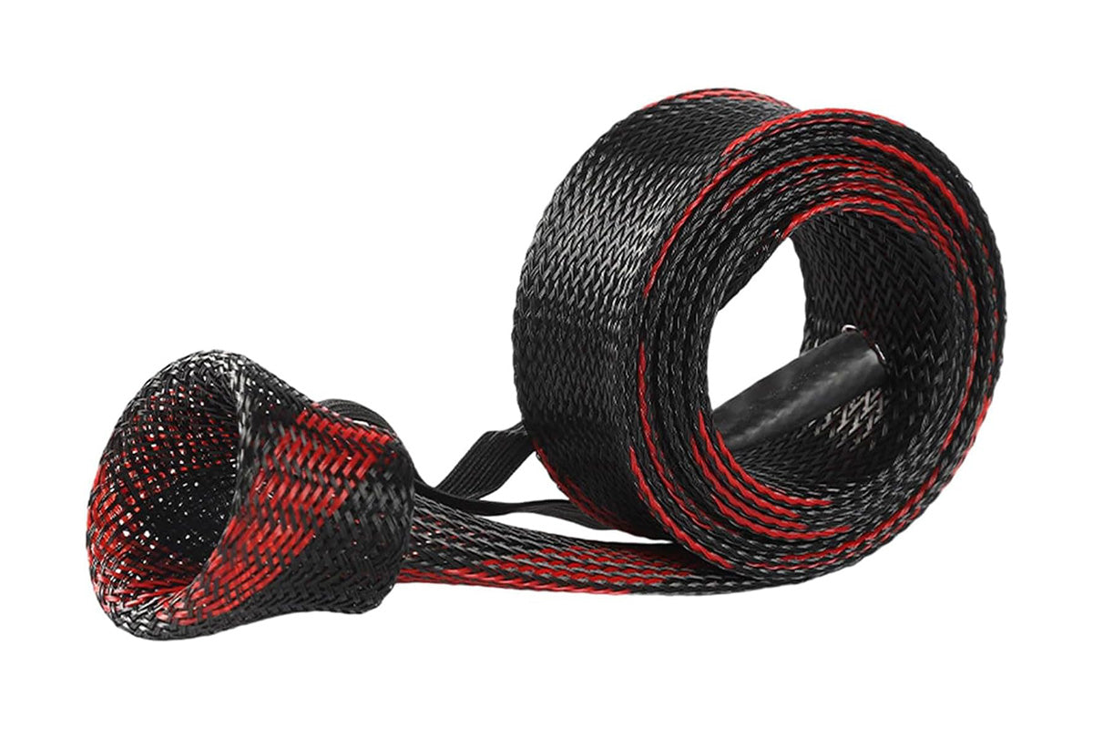 4Pcs Fishing Rod Sock with Strap Fishing Rod Sleeve for Baitcasting-Red