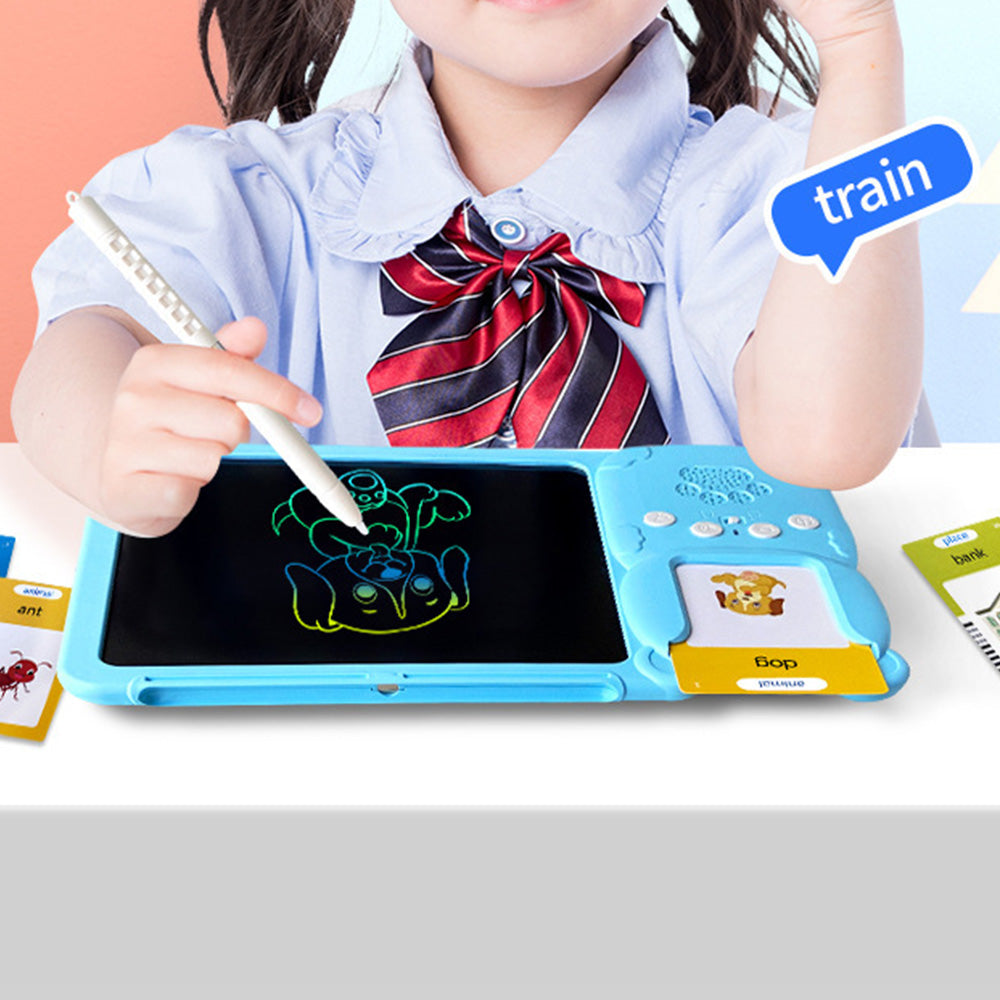Talking Flash Cards Toys 510 Words with Drawing Tablet for Boys Girls-Blue