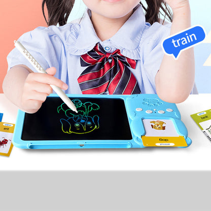 Talking Flash Cards Toys 510 Words with Drawing Tablet for Boys Girls-Blue