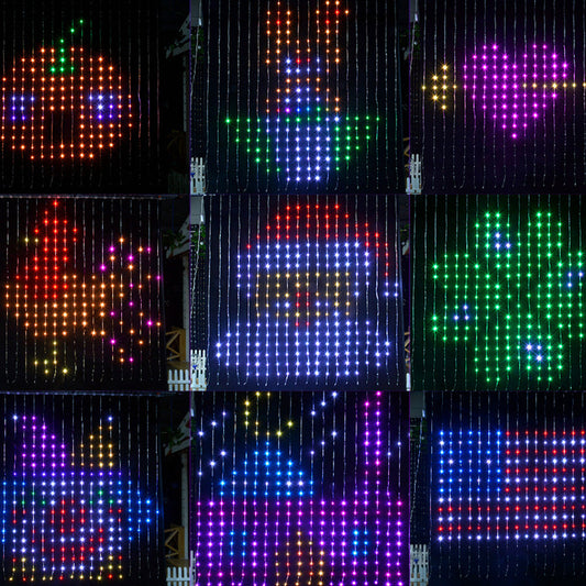 Smart Curtain Lights ¨C 400 LEDs Color-Changing Dynamic DIY Light String with Music Sync Style 3