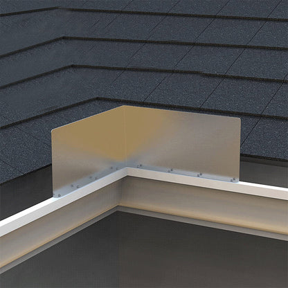 Set of 4Pcs Gutter Valley Splash Guards Rain Drip Gutter Guard for House Shingle Roofs Corner