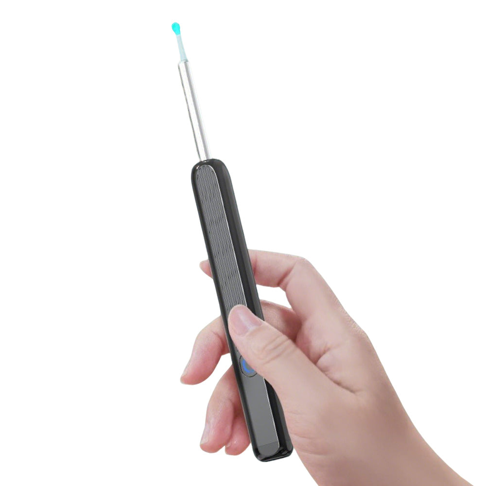 Wireless WiFi Ear Wax Removal Kit with HD Camera 360 Degree Visual Ear Cleaner-Black
