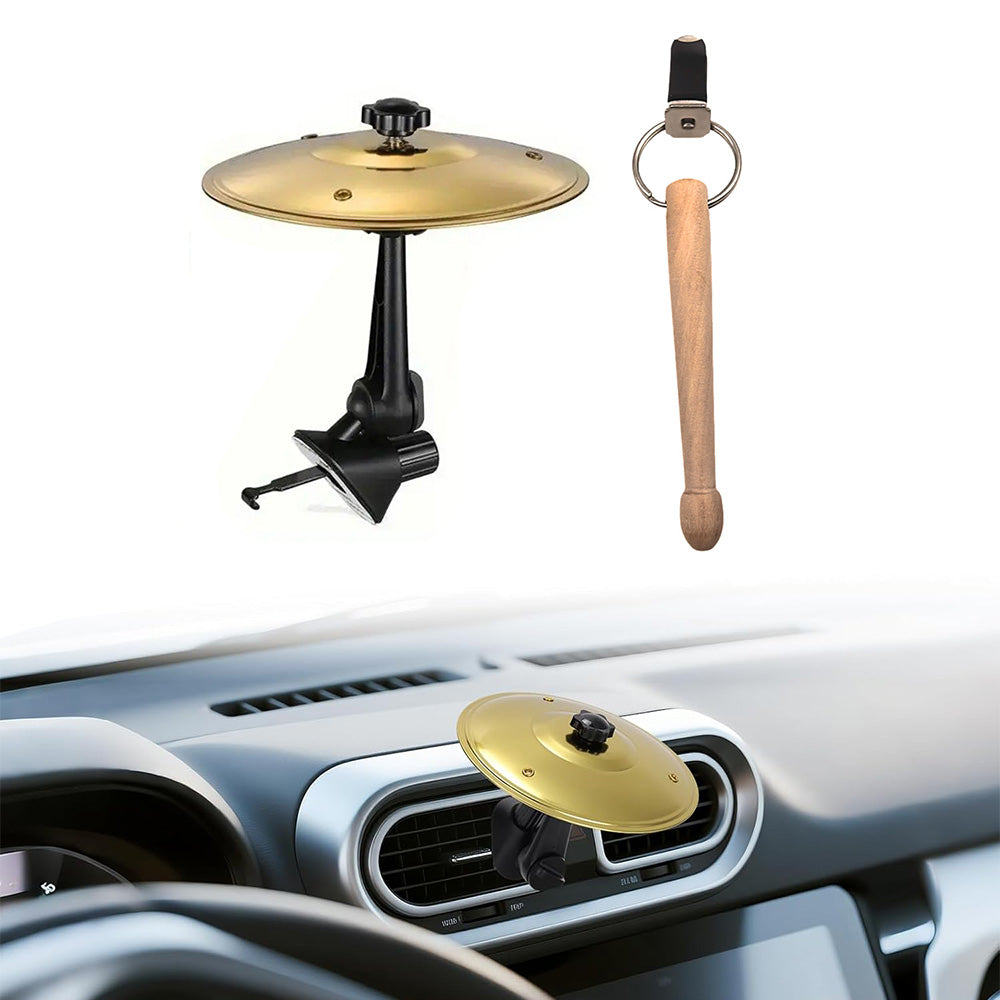 Car Air Vent Mini Drum Cymbal Set with Drum Stick Musical Gadget