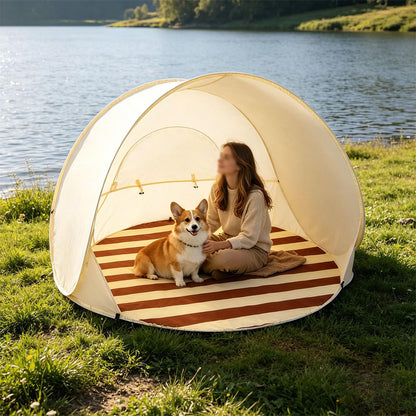 Pop Up Sun Shade Beach Tent UPF Protection Mini Canopy - Beige