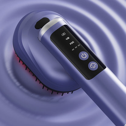 Wireless Electric Hair Comb with Vibration and Oil Mist Spray-Blue
