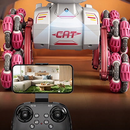 Smart Robot Cat 8 Wheel Gesture Sensing Smart Toy Cat - Pink