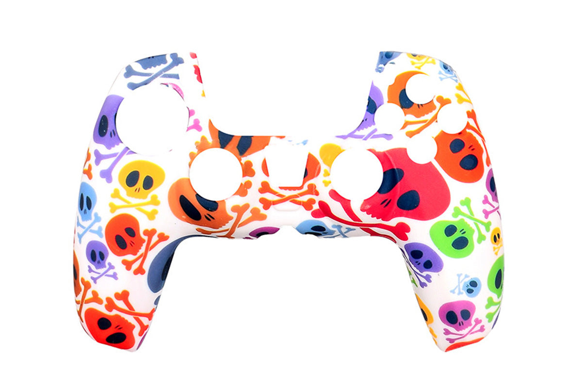 Silicone Cover for PS5 Controller Case Skin Cool Designs Extra Grip Selection-Skull Mixed Color