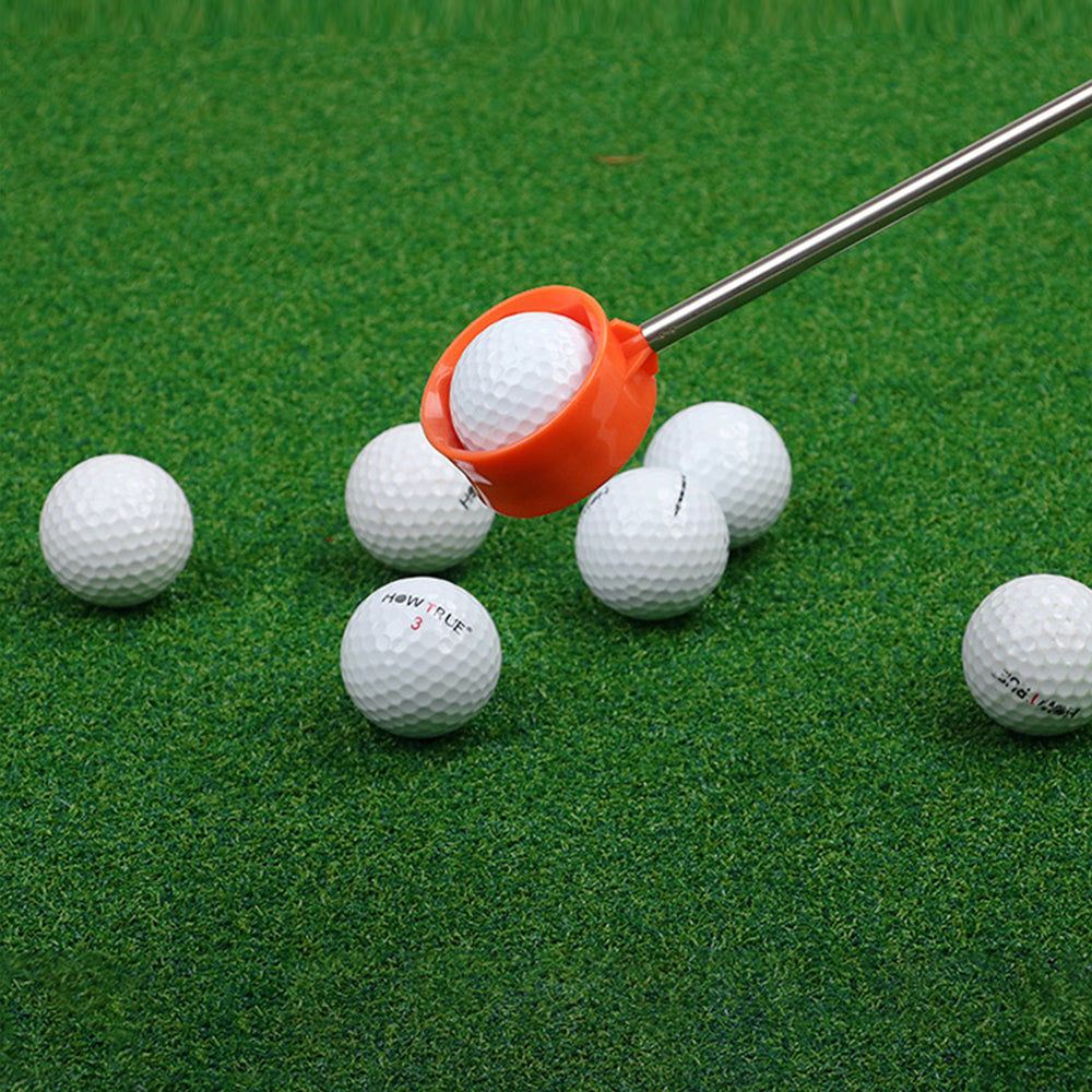 Telescopic Golf Ball Retriever Easy Pick Up Balls Golf Accessories Orange