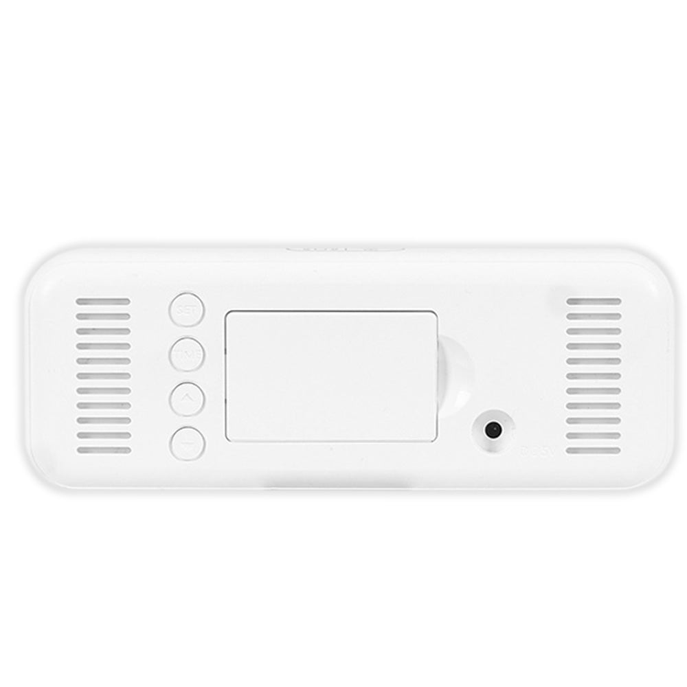 3-in-1 Digital Clocks with Temperature and Humidity Display for Bedroom-White