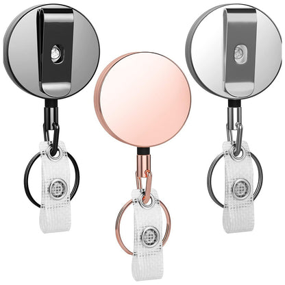 3 in 1 Retractable Key Chain Badge Holder ID Card Set for Keys Whistle