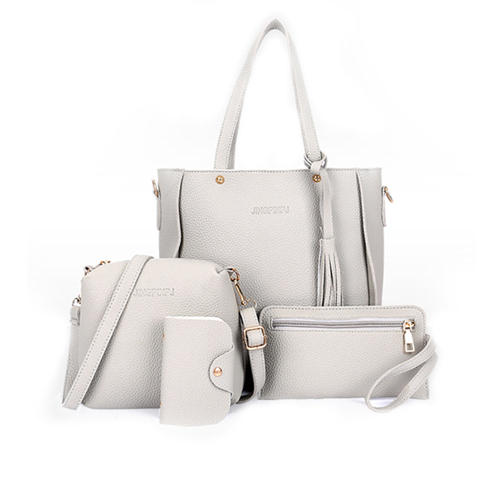 Four-Piece Women's Bag Set-Grey
